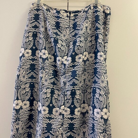 Abigail Borg J. CREW‎ Silk Blue Floral Slip Top AND Skirt Women's Size 6 SET - Picture 8 of 10